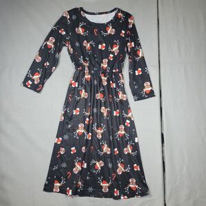 Christmas Holiday Rudolph Raindeer Dress Stretchy Waist Size 9-10 Years of age